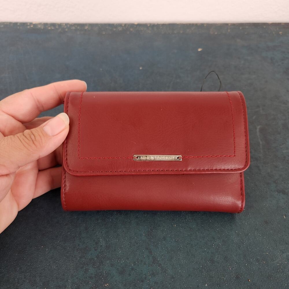 Nine & Company Red Faux Leather Tri-Fold Women's Wallet
